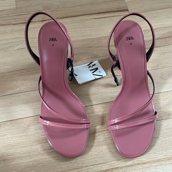 Zara pink wide strappy heel size 41 - Picture 2 of 7
